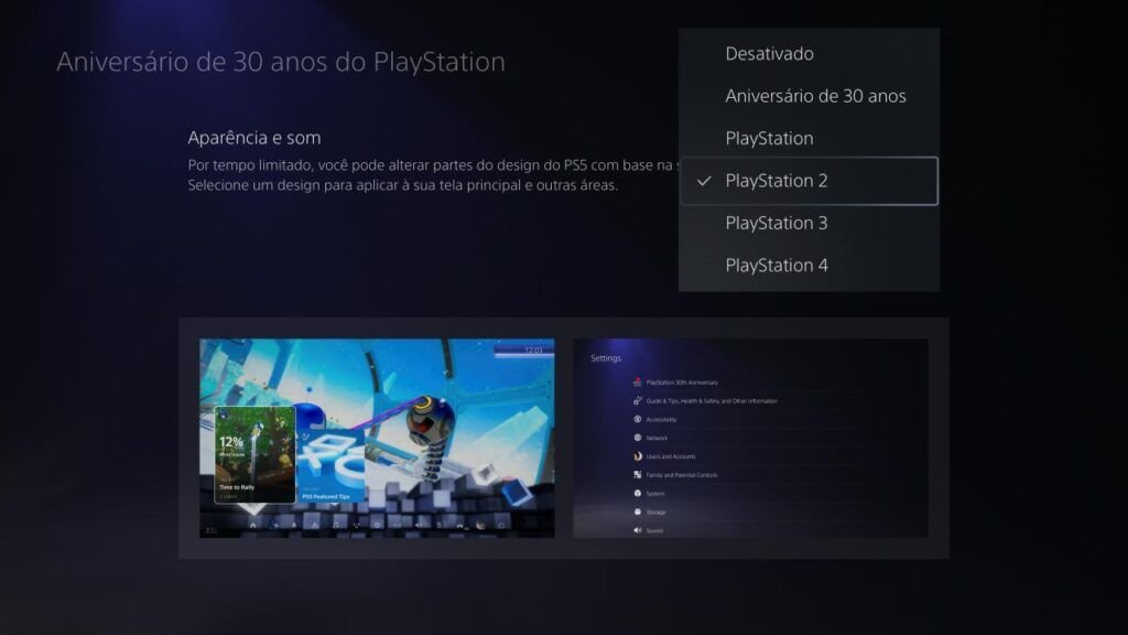 playstation atualizacao aniversario 5